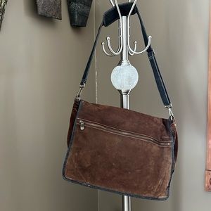 Wilson Leather M. JULIEN Laptop Bag Crossbody Messenger Black Denim trim…